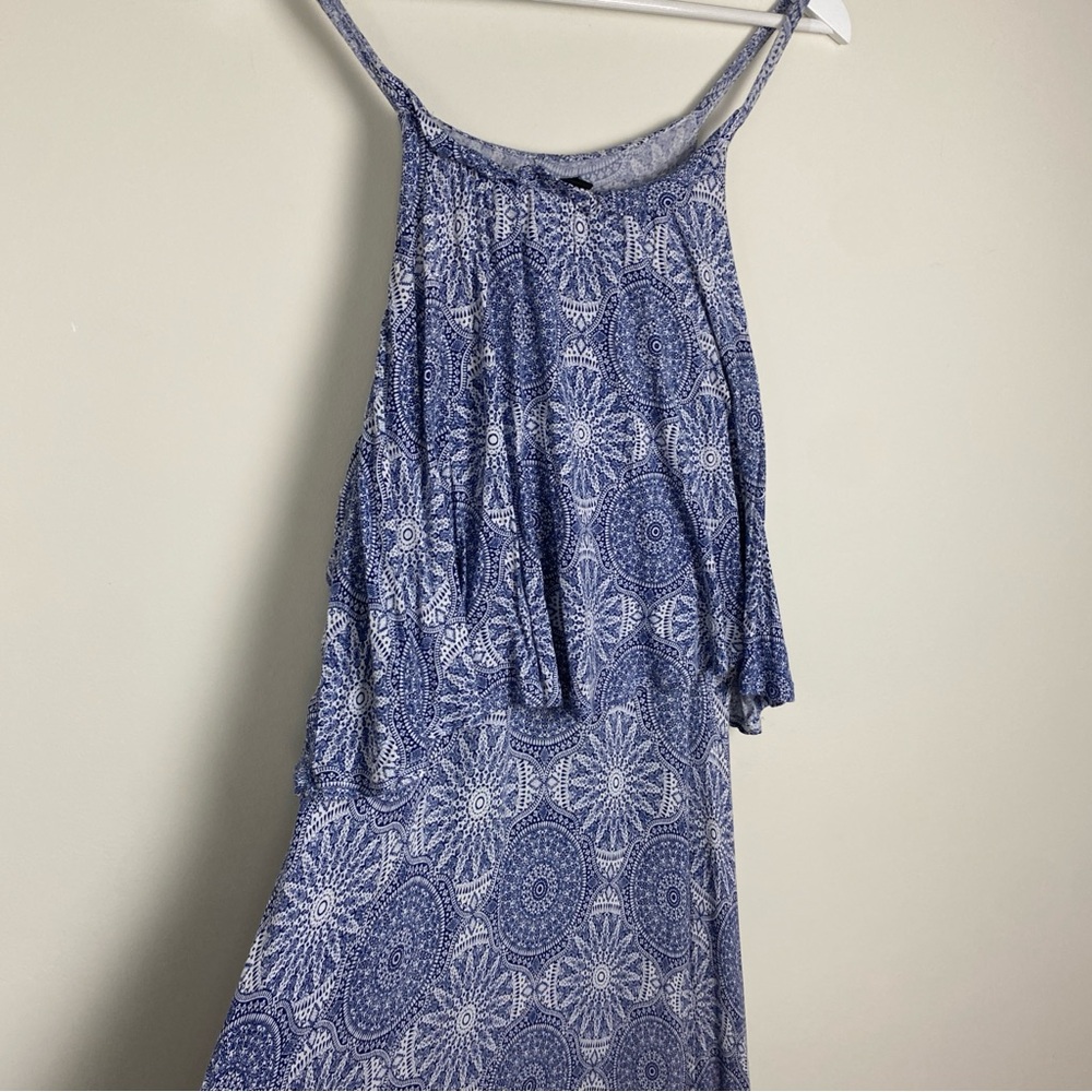 Torrid Maxi Jersey Knit Tiered Dress Mandala Print Blue Plus Size 1X - Picture 4 of 12